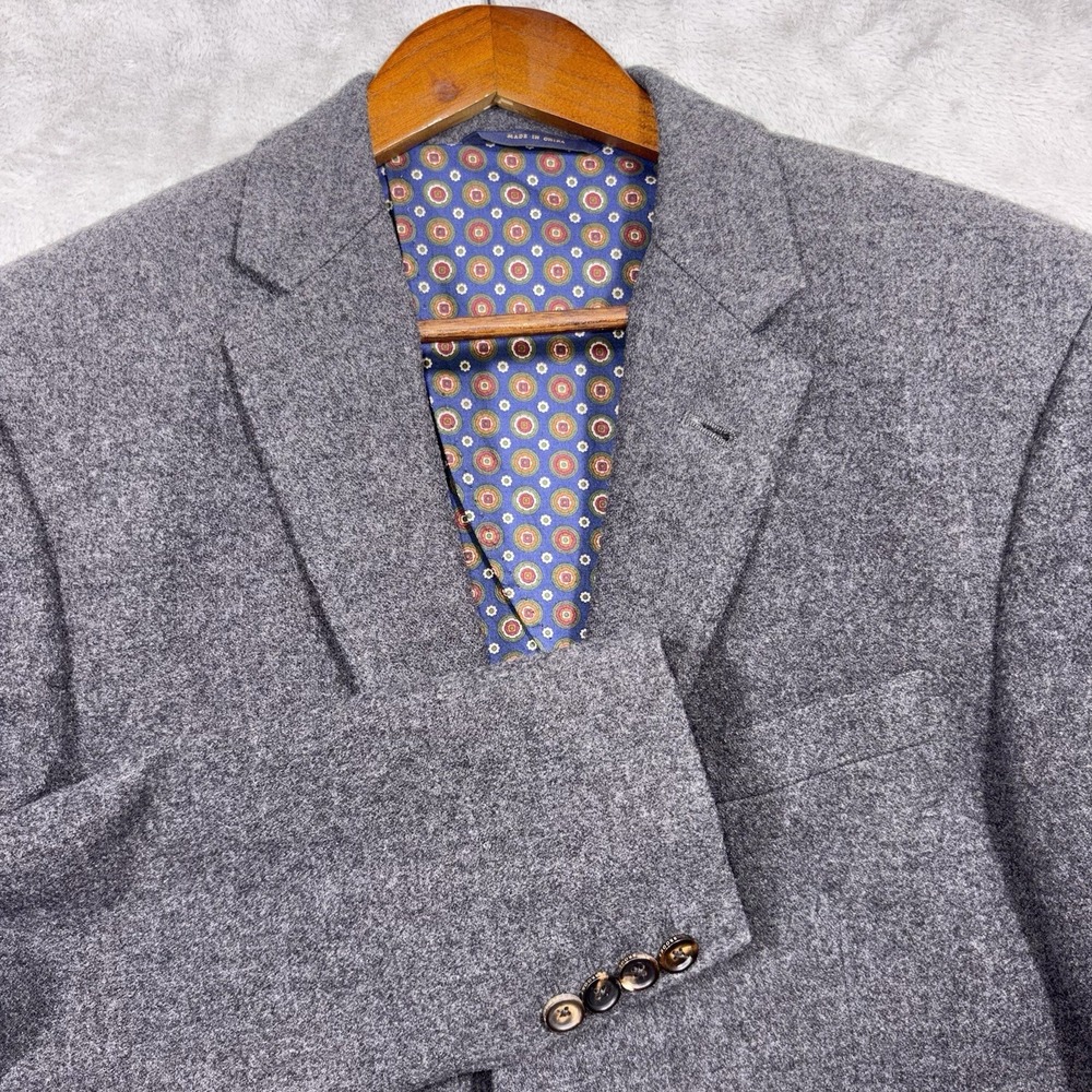 Brooks Brothers Men's Milano 100% Wool Flannel Classic Blazer Gray 42R